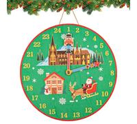 Calendrier de l'Avent en Bois - Horloge Murale Décorative (28 cm) avec Compte à Rebours de Noël, Aiguilles en Forme de Soldat Casse-Noisette, Décorations de Noël pour Cheminée ou Murale (Couleur)