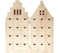 Calendrier de l'Avent en bois - Maison - 23 x 10,5 x 51 cm