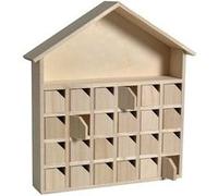 Calendrier de l'Avent en bois Maison 31,5 x 7 x 34 cm Beige G