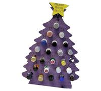 Calendrier de l'Avent en bois naturel pour 24 bouteilles d'alcool, montage facile, décoration de vacances moderne, affichage du compte à rebours, sapin de Noël en feutre
