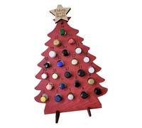 Calendrier de l'Avent en bois naturel pour 24 bouteilles d'alcool, montage facile, décoration de vacances moderne, affichage du compte à rebours, sapin de Noël en feutre