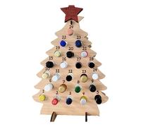 Calendrier de l'Avent en bois naturel pour 24 bouteilles d'alcool, montage facile, décoration de vacances moderne, affichage du compte à rebours, sapin de Noël en feutre