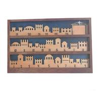 Calendrier de l'Avent en bois sur le thème de la Nativité avec 24 poches jours et construction multicouche, pour décoration saisonnière et activités de compte à rebours des vacances (S)