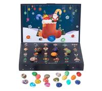 Calendrier de l'Avent en - Compte à rebours de Noël de 24 jours, assortiment premium 2025 de pendentifs en pierre de collection, beaux bijoux sur le thème des , adolescents, filles