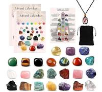 Calendrier de l'Avent en cristal de Noël 2025, 24 jours d'énergie de guérison et de magie des fêtes, cristaux de chakra et pierres de guérison naturelles, calendrier de compte à rebours (2pcs)