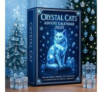 Calendrier de l'Avent en cristal pour chat - 24 jours - Ornements de Noël - Compte à rebours - Avec 24 adorables ornements de chatons différents - Décoration à suspendre pour les amoureux des chats