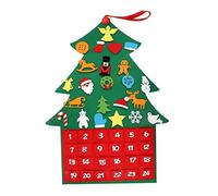 Calendrier de l'Avent en feutre en feutre le bricolage de Noël suspension des ornements d'arbre Noël créatifs pour la décoration à la maison, 24 jours