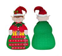 Calendrier de l'Avent en feutre Père Noël à suspendre au mur en tissu, convient pour les vacances et la décoration de fête de Noël (B)