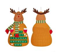 Calendrier de l'Avent en feutre pour sapin de Noël à suspendre au mur, décoration de vacances, compte à rebours pour porte, cheminée et fête (D)