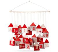 Calendrier de l'Avent en feutre rouge 70x60 cm