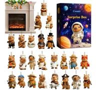 Calendrier de l'Avent en forme d'animal - Pendentif mignon en acrylique 2D - Compte à rebours de 24 jours - Décoration de Noël - Pour fête de vacances, décoration de cheminée, arbre de jardin, poignée