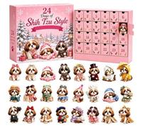 Calendrier de l'Avent en forme de chien 2D plat pour décoration de vacances | Ensemble de décorations en forme de chien avec compte à rebours pour enfants, collectionneurs, fête, mur, porte, cheminée