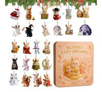 Calendrier de l'Avent en forme de lapin 2D en acrylique 24 jours | Calendrier de compte à rebours 2026 sur le thème du lapin pour enfants et adultes pour fêtes de fin d'année, maison