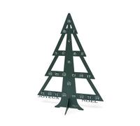 Calendrier de l'avent en métal avec pochons rouges - vert sapin