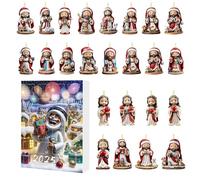 Calendrier de l'Avent en Ornements de Noël,Compteur de Jours à 24 Pendants Jésus pour Noël - En Acrylique Accessoires Scene Mignons Pour Etudiants Ados Adultes Sac a Dos