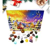 Calendrier de l'Avent en Pierre naturelle géologique | Calendrier de Noël 24 Jours Compte à Rebours pour Exploration, Observation ainsi que la fête des vacances