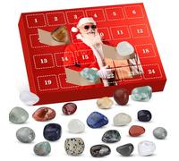 Calendrier De L'Avent En Pour Noël - Collection 24 Jours Pierres Naturelles,Calendrier De Dénombrement Minéral | Pour Chercheurs Spirituels Collectionneurs Adultes Renforcement Familial