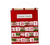 Calendrier de l'Avent en tissu avec poches 24 jours sur pied suspendu le calendrier mural réutilisable du bricolage à rebours de Noël 2024 pour le bureau à domicile décorations vacances scola
