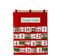 Calendrier de l'Avent en tissu avec poches de 24 jours à motifs places calendrier l'Avent avec un mur bâton suspendu bricolage réutilisable 2024 pour la maison, le bureau, 'école.