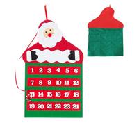 Calendrier de l'Avent en tissu de crèche - Calendrier mural de Noël - 24 poches en feutre - Calendrier de bricolage suspendu pour pour la décoration de Noël en intérieur