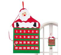Calendrier de l'Avent en tissu de Noël - Calendrier de l'Avent 2024 en feutre avec 24 poches - Calendrier de l'Avent 2024 - Pour crèche - Bricolage de Noël - Puzzle en bois pour adultes