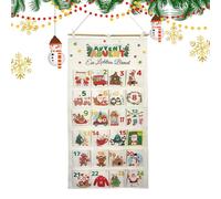 Calendrier de l'Avent en tissu pour Noël 2025 Sacs à goûter 24 jours Réutilisable Compte à rebours Bonbons Petits Articles Maison Bureau Décoration Salon Pa