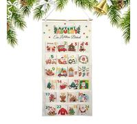 Calendrier de l'Avent en tissu pour Noël 2025 - Sacs à goûter 24 jours | Sac réutilisable de calendrier de compte à rebours - Pour chambre, studio, appartement, mur, porte cheminée, bureau, salle de