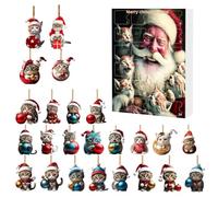 Calendrier de l'Avent Faveurs fête Noël chat en acrylique 2D