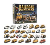 Calendrier De L'Avent Ferroviaire, Compte À Rebours De Noël De 24 Jours | 24 Pendentifs Pour Véhicules Ferroviaires, À Révéler Quotidiennement, Cadeau Pour Les Amateurs De Train, porteclés
