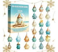 Calendrier de l'Avent Figurine à collectionner 2D en verre de mer acrylique | Décoration Noël Décompte 24 Jours Voiture sac à dos fête de Noël maison sapins rebord de fenêtre