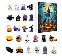 Calendrier de l'Avent Figurines Halloween - 24 Jours De Calendrier Compte À Rebours Pour La Saison Horreur - Figurines Collectionnables Résine Étranges Décor pour Étagre Cheminée Bureau Rebord Fête Ma