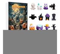 Calendrier de l'Avent Figurines Halloween - Compte à Rebours de 24 Jours la Saison Horrifique - Figurines Collectionnables Résine Étranges Décor pour Étagre Cheminée Bureau Rebord Fête Maison