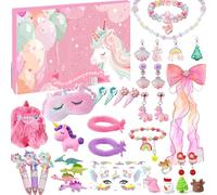 Calendrier De l'Avent Fille 2025 Licorne, Surprise De Noël Cadeaux Compte à Rebours Licornes, 24 Jours Vacances Noël, 24 Calendrier De l'Avent Sets Licornes, Compris Bijoux Jouets Stylos à Bille