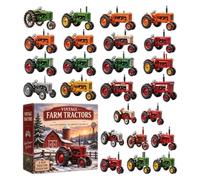 Calendrier de l'Avent Flotte Agricole 24 Pièces Acryliques 2D Collection | Calendrier de Noël Compte à Rebours pour pour Thanksgiving Fête Anniversaire Bureaux Voiture Maison