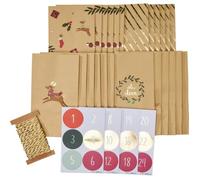 folia 9387 - Kit calendrier de l'Avent "OH DEER", 49 pièces de bricolage DIY pour créer un calendrier de l'Avent individuel, not known, Brown