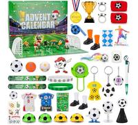 Calendrier de l'Avent Football 2025, 24 Jours de Compte à Rebours de Noël avec Cadeaux pour Garçons et Filles, Calendrier de l'Avent avec Accessoires de Football, Bons Cadeaux de Noël pour les Fans de