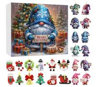Calendrier de l'Avent Gnomes 2025, Calendrier du Compte à Rebours de Noël de 24 Jours avec 12 Figurines Gonks 2D en Acrylique et 12 Décorations Poupées de Noël pour Enfant et Adultes