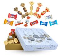 Calendrier de l'Avent Gourmand | 46 Bonbons au Chocolat Milka, Kinder Schokobons et Mini Bueno, Daim, Papillotes Chocolat et Pâtes de Fruits + 1 Moulage Père Noël