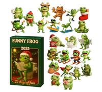 Calendrier de l'Avent Grenouille 2025 2D 24 pendentifs acryliques grenouilles plates Pendentif En Arbre Grenouille De 24 Jours Décoration de sapin de Noël Pour Kids Et Amoureux Grenouilles
