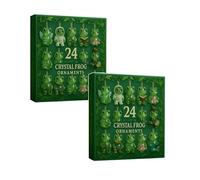 Calendrier de l'Avent grenouille - Calendrier de l'Avent de 24 jours - Décorations de Noël - Figurines amusantes - Calendrier de l'Avent - Grenouilles mignonnes - Calendrier de compte à rebours (vert