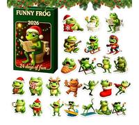 Calendrier de l'Avent grenouille de Noël 2D acrylique 24 jours Noël | Calendrier de l'Avent 2026 pour Maison Appartement Salon Chambre Bureau Étude Fêtes Petits Cadeaux Chaussettes