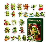 Calendrier de l'Avent Grenouille de Noël 2D acrylique 24 jours Noël | Compte à Rebours des Fêtes 2026 pour Maison Appartement Salon Chambre Bureau Étude Fêtes Petits Cadeaux Chaussettes