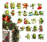 Calendrier de l'Avent grenouille de Noël 2D Acrylique Avent 24 Jours | 2026 Grenouille Drôle Compte à Rebours pour Maison Appartement Salon Chambre Bureau Étude Fêtes Petits Cadeaux Chaussettes
