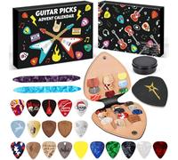 Calendrier de l'Avent Guitar Picks 2025 : 24 jours de découvertes avec des médiators fins en bois et des boîtes de rangement offertes. Parfait pour les guitares acoustiques, électriques, basses et uku