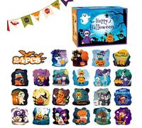 Calendrier de l'Avent Halloween 2024,Puzzles Halloween, Compte à rebours pour les puzzles d'Halloween, Puzzle amusant sur le thème fantôme de sorcière citrouille, décoration de la maison pour, adoles