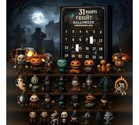 Calendrier de l'Avent Halloween 2025, 31 nuits de peur, calendrier de compte à rebours d'Halloween, 31 types d'ornements d'horreur, mini décoration, meilleur cadeau (compte à rebours à 31 jours)