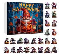 Calendrier de l'Avent Halloween 2025, calendrier compte à rebours d'Halloween avec 24 jours de surprises - Décorations de sapin de Noël, pour garçons et filles (F) Mqs843 (bleu, 32 x 28 cm)