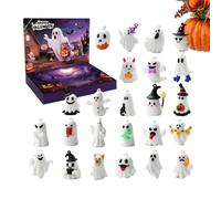 Calendrier de l'Avent Halloween | 24 Figurines Fantômes Mignonnes | Calendrier de l'Avent Halloween compte à rebours | pour Adultes Étudiants Classe Prix Faveurs de Fête Décoration Maison