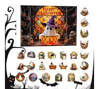 Calendrier De L'Avent Halloween - 24 Jours De Compte À Rebours Pour Les Vacances D'Halloween,Décorations Fantôme Lisant Un Livre En Acrylique 2D Pour Activité Familiale Quotidienne Maison École Fête N