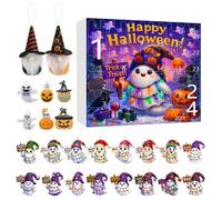 Calendrier de l'Avent Halloween 24 Jours Thème Fantômes, Calendrier Compte à Rebours Halloween 2025, Ornement Acrylique Décoration 2D pour Fête Adultes Filles Arbre